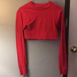 Red long sleeve crop top